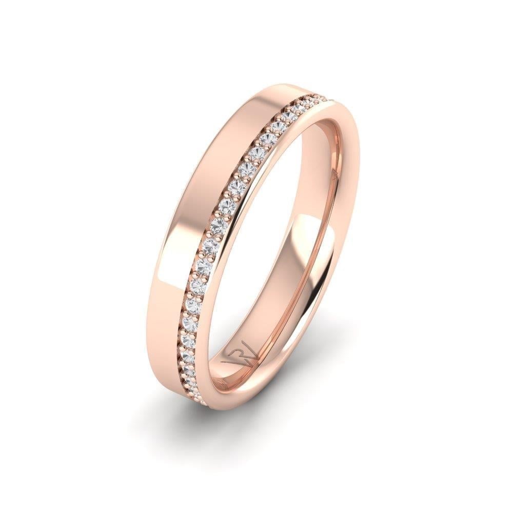 Alliances en Argent Plaqué Or Rose couple Endlesstreasure Oxyde de Zirconium