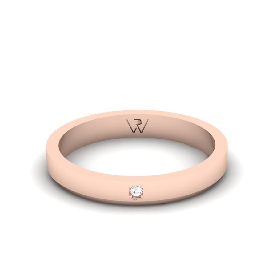Alliances en Argent Plaqué Or Rose couple Blossomex