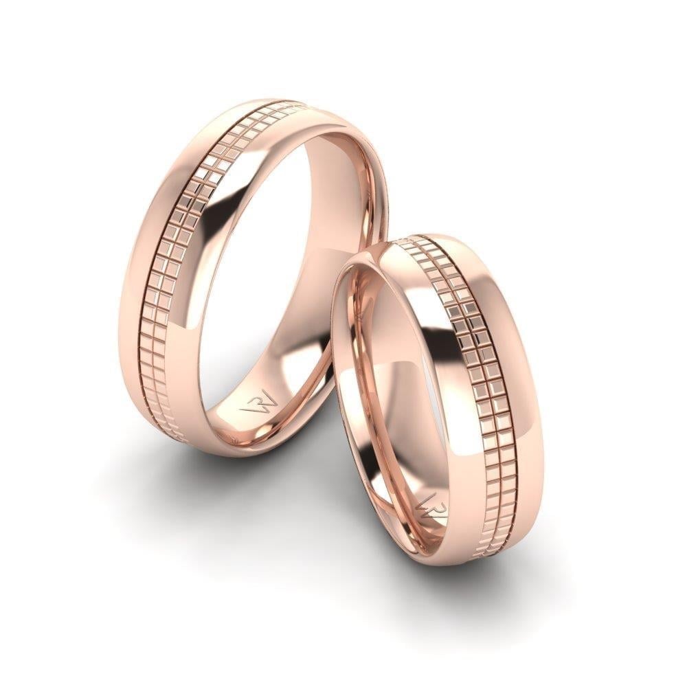 Alliances en Argent Plaqué Or Rose couple Heartlink