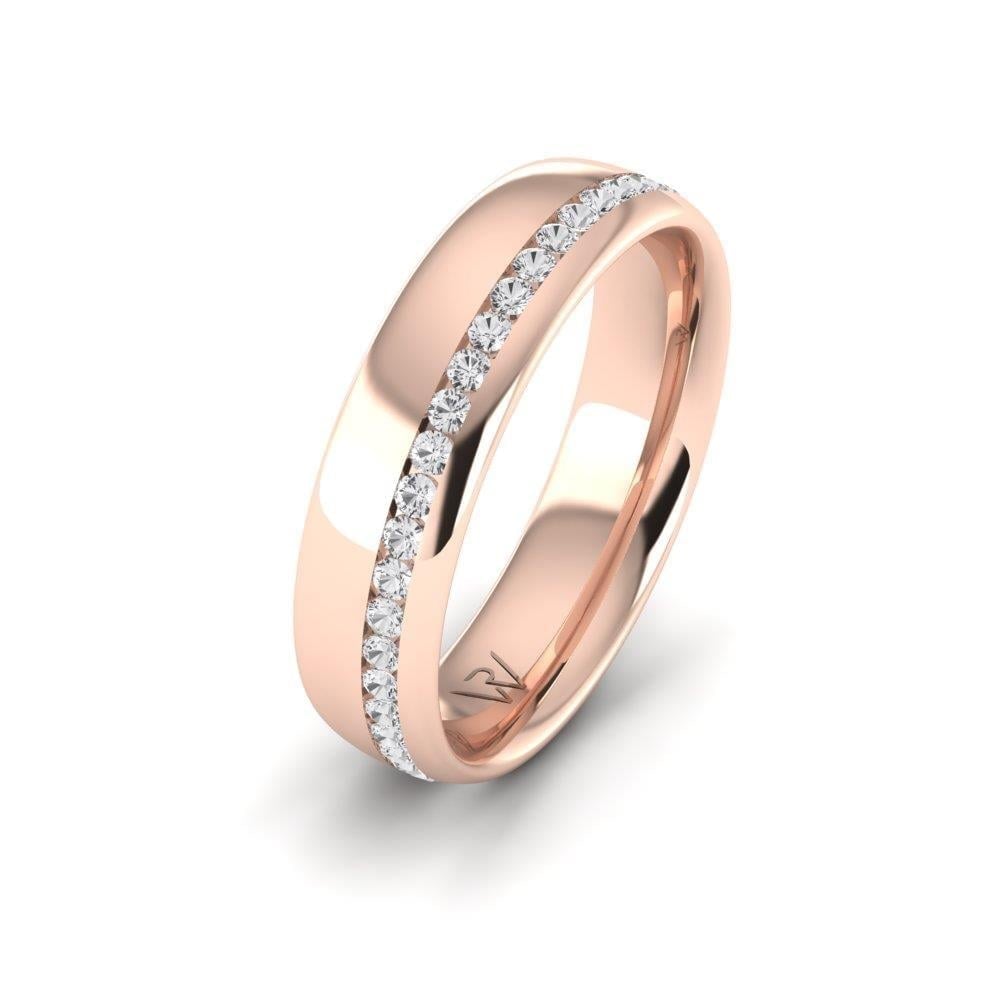 Alliances en Argent Plaqué Or Rose couple Commitmentlink Oxyde de Zirconium