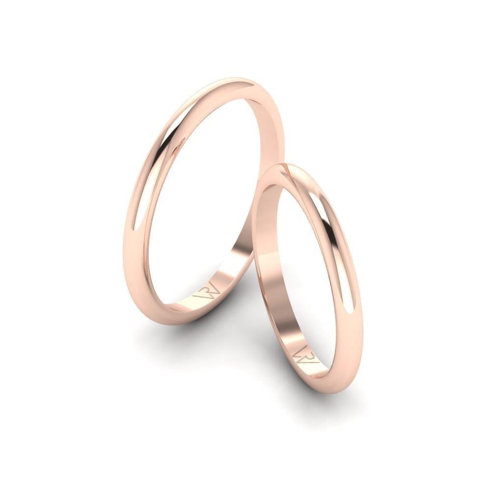 Alliances en Argent Plaqué Or Rose couple Passionnément