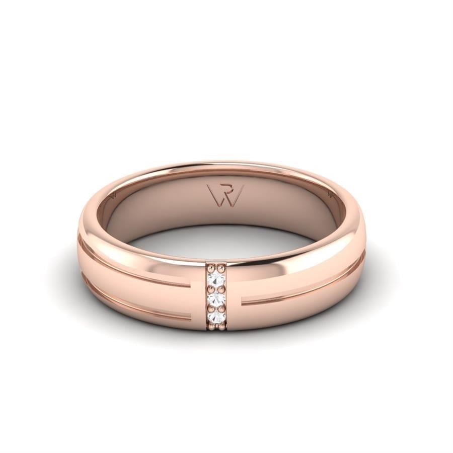 Alliances en Argent Plaqué Or Rose couple Mariée Graceful