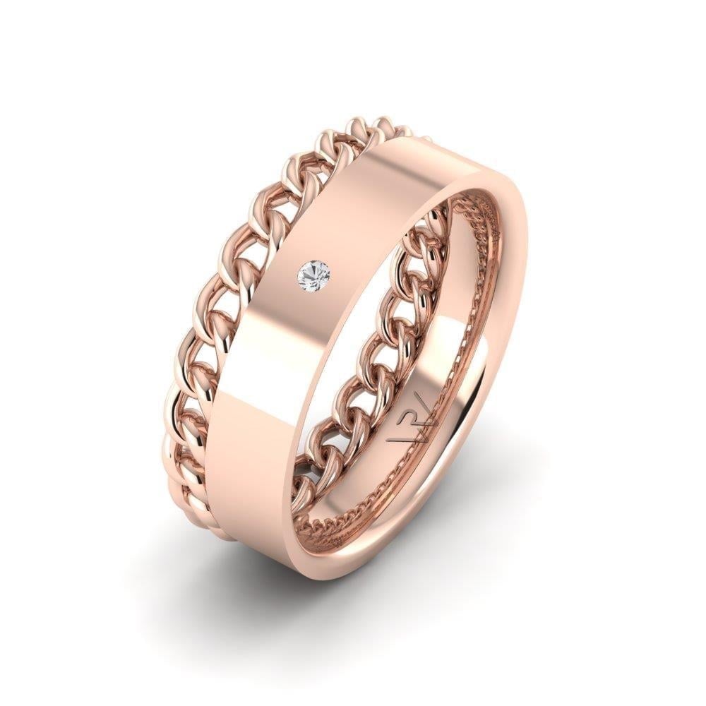 Alliances en Argent Plaqué Or Rose couple Devotiondazzle Oxyde de Zirconium