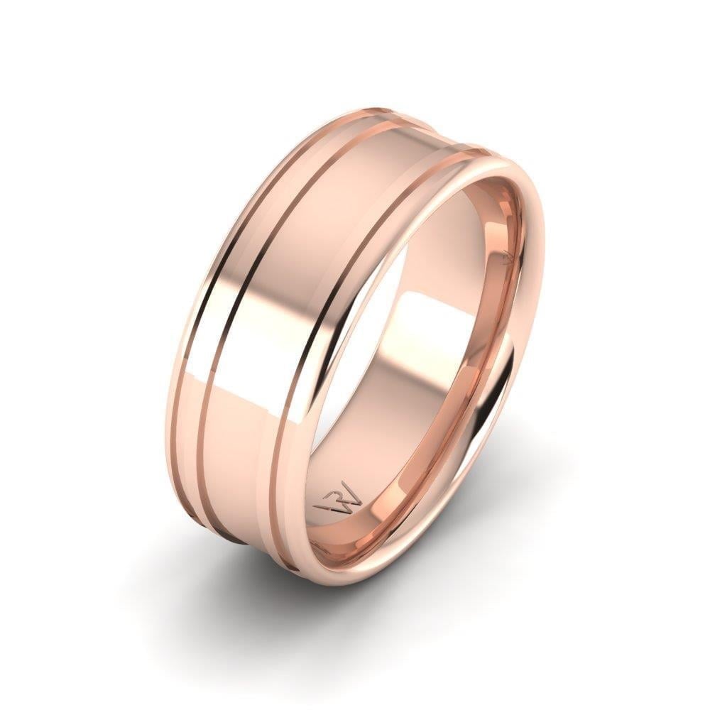 Alliances en Argent Plaqué Or Rose couple Weddingwave Oxyde de Zirconium