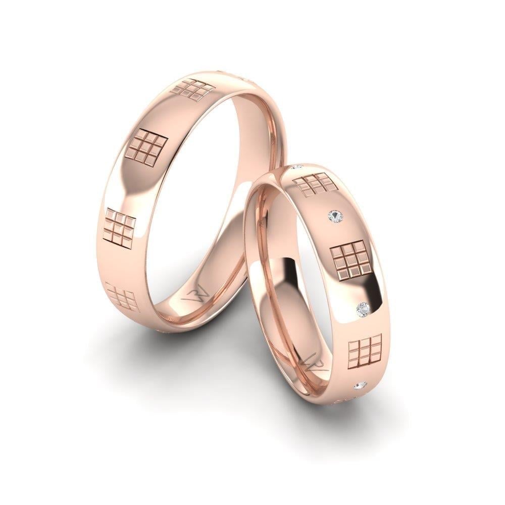 Alliances en Argent Plaqué Or Rose couple Togethera Oxyde de Zirconium