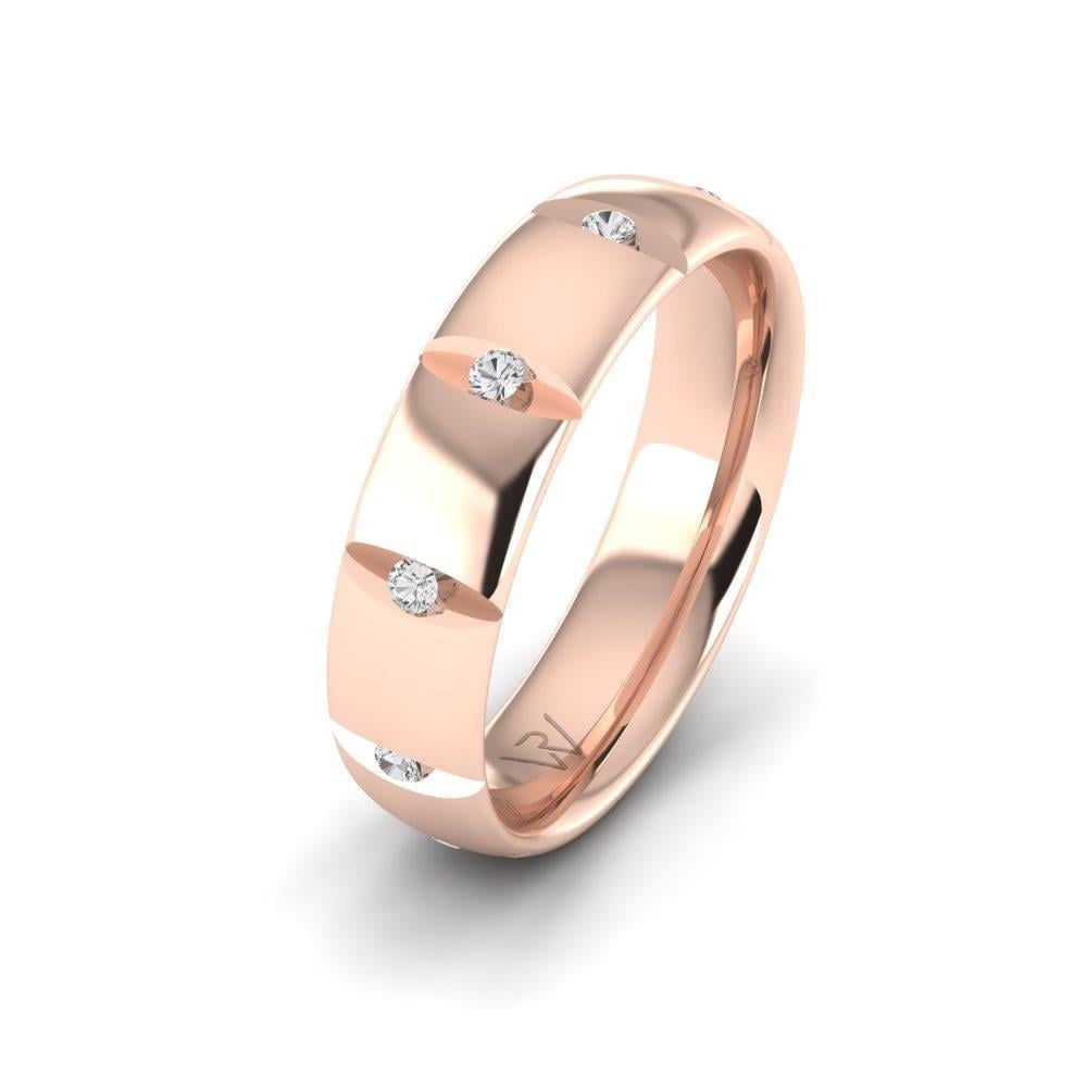 Alliances en Argent Plaqué Or Rose couple Devotionshine Oxyde de Zirconium