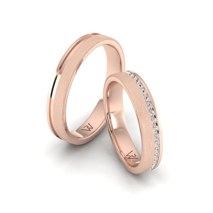 Alliances en Argent Plaqué Or Rose couple Faith
