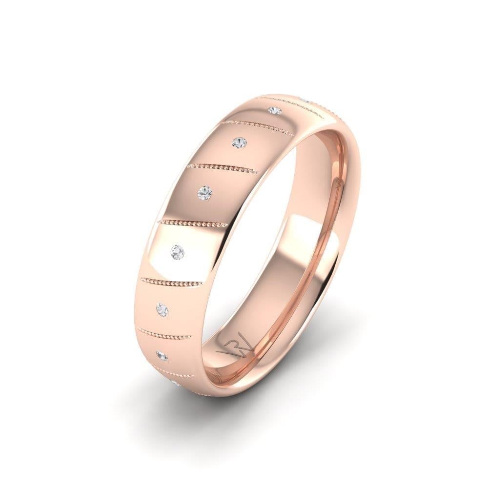 Alliances en Argent Plaqué Or Rose Femme Eternara Oxyde de Zirconium