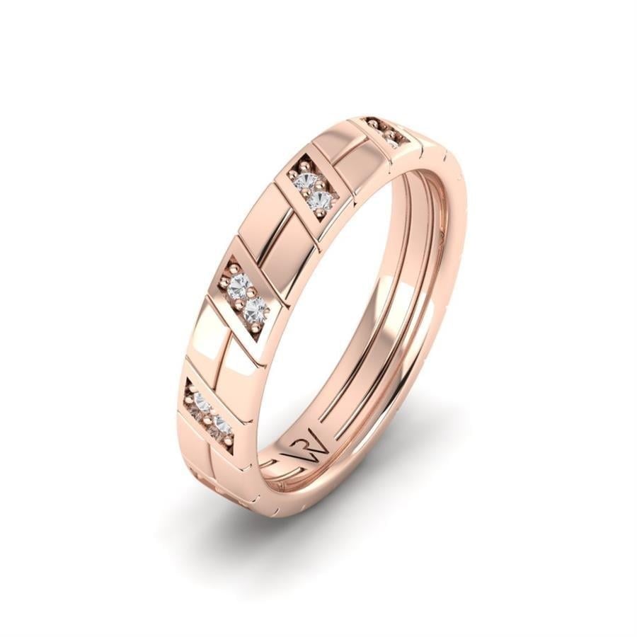 Alliances en Argent Plaqué Or Rose Femme Lueur