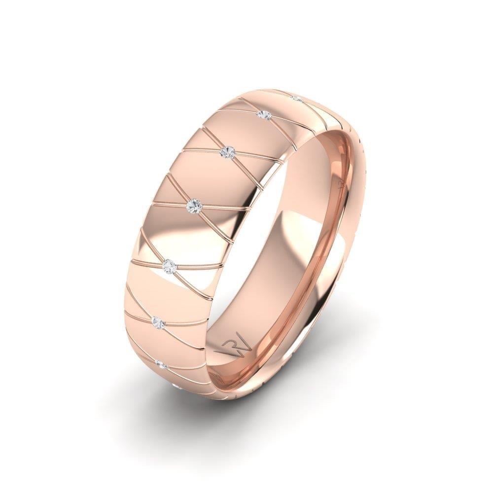 Alliances en Argent Plaqué Or Rose Femme Embracea Oxyde de Zirconium