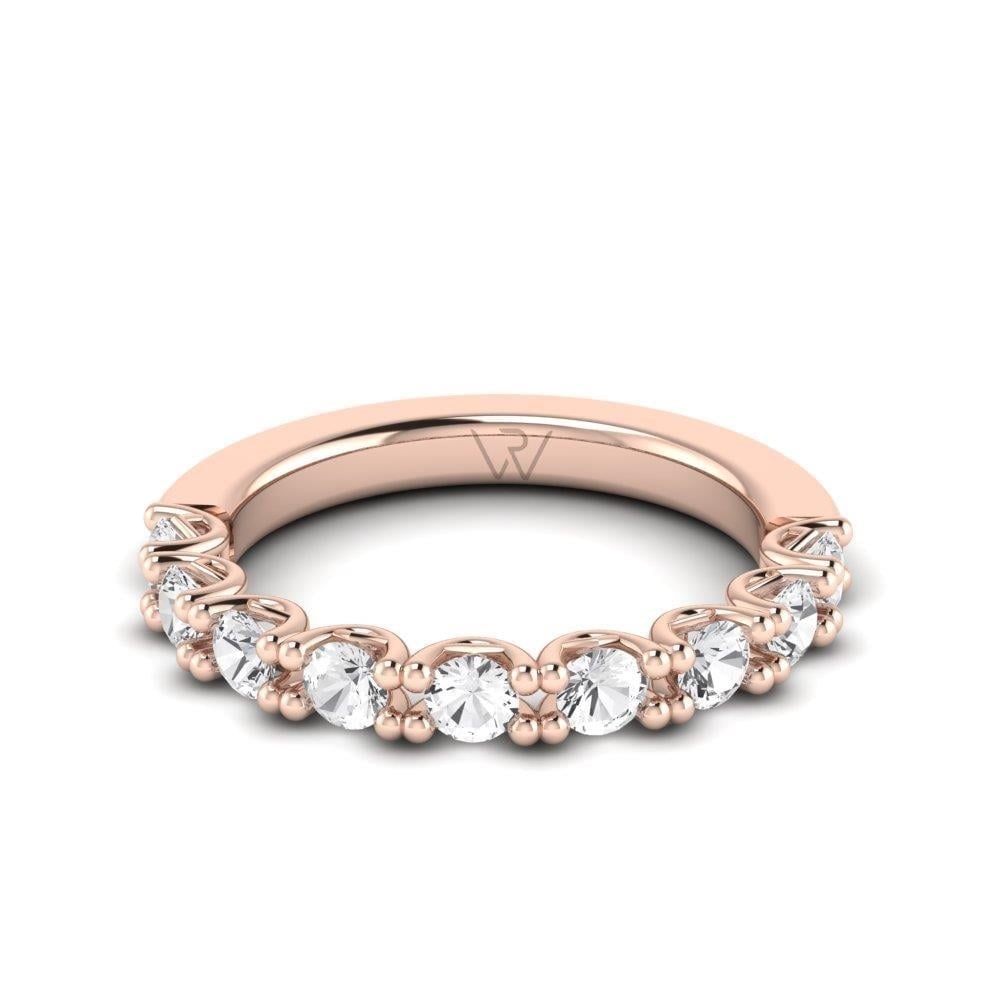Alliances en Argent Plaqué Or Rose Femme Coeur Oxyde de Zirconium