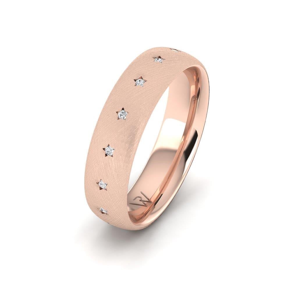 Alliances en Argent Plaqué Or Rose Femme Glitzar Oxyde de Zirconium