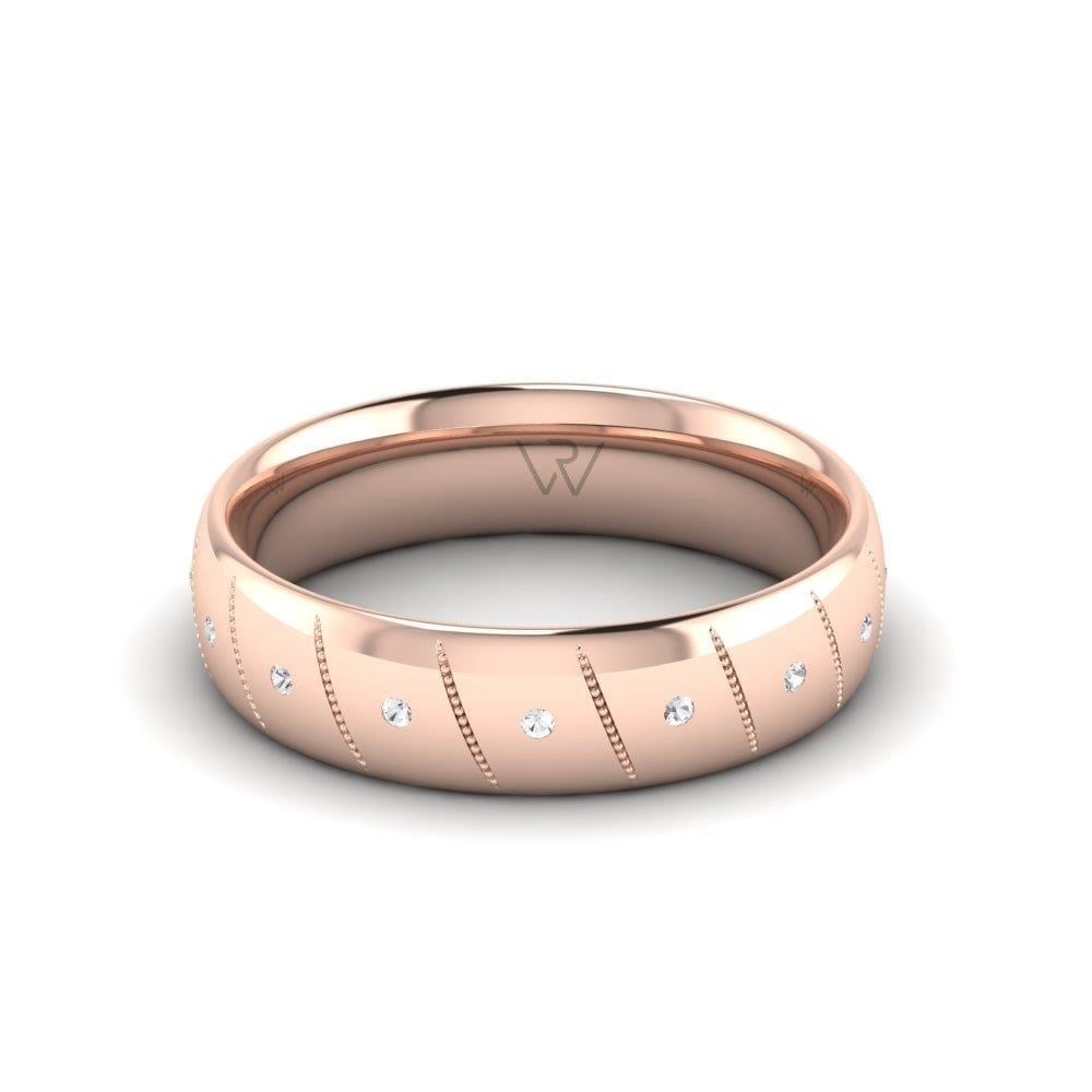 Alliances en Argent Plaqué Or Rose Femme Eternara Oxyde de Zirconium