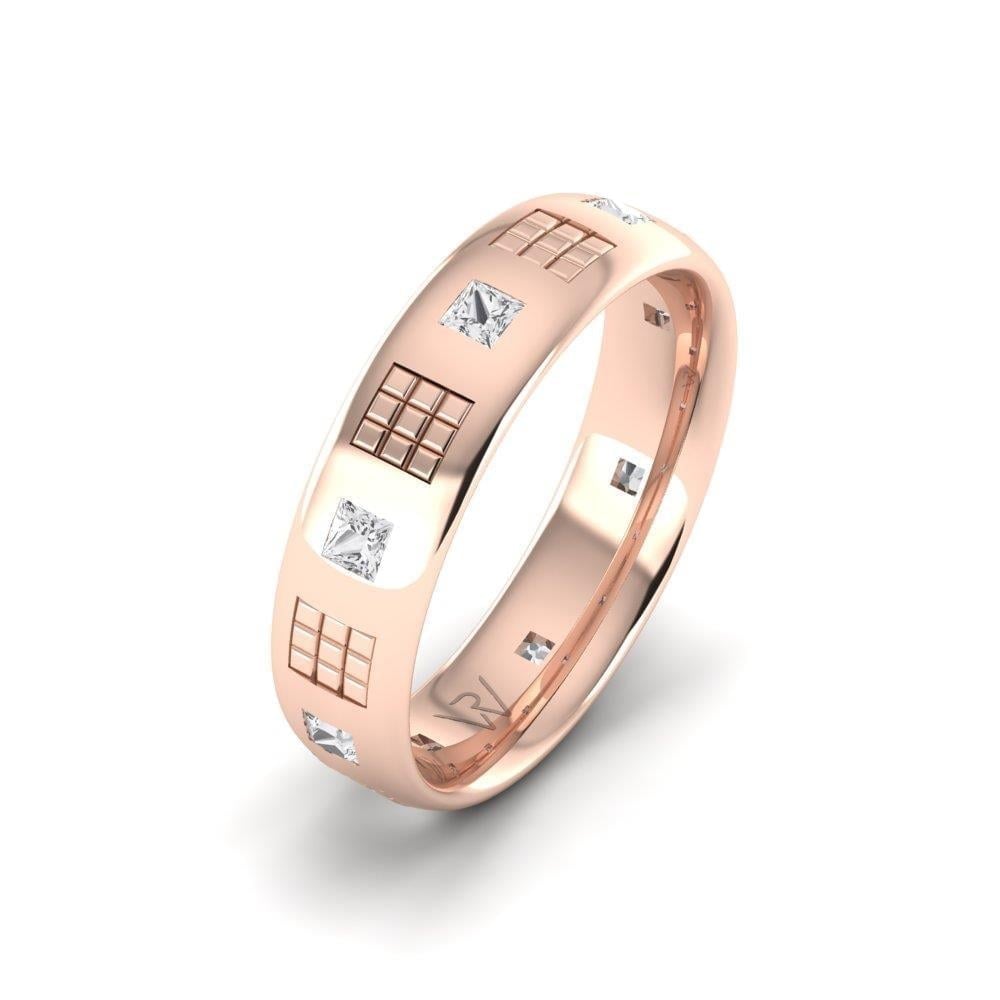 Alliances en Argent Plaqué Or Rose Femme Pureglow Oxyde de Zirconium