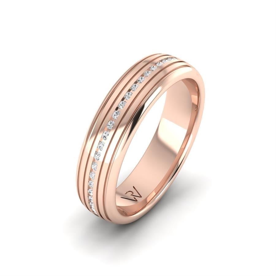 Alliances en Argent Plaqué Or Rose Femme Swing