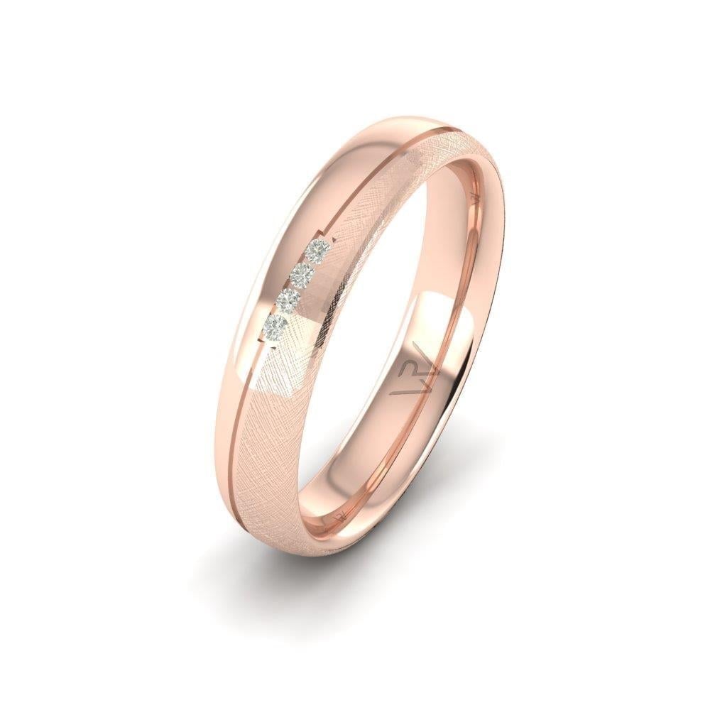 Alliances en Argent Plaqué Or Rose Femme Promisecharm Oxyde de Zirconium