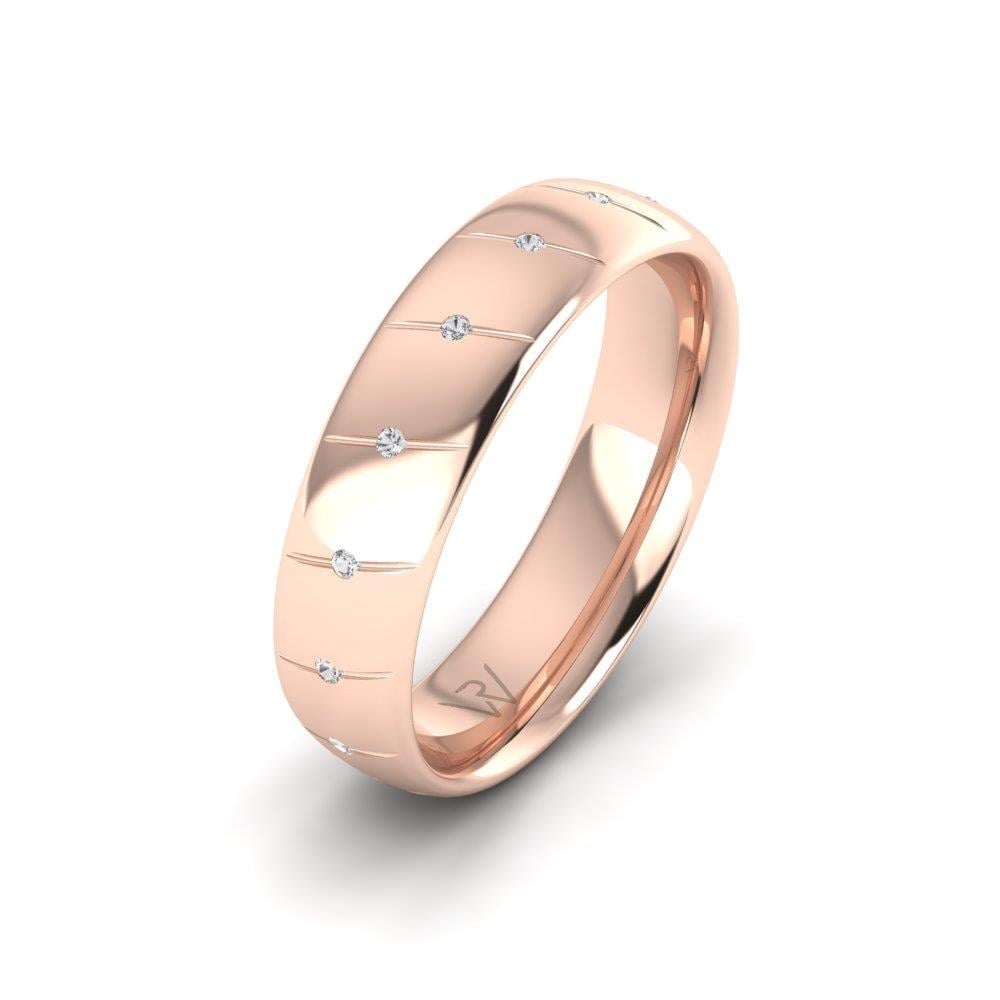 Alliances en Argent Plaqué Or Rose Femme Enkindla Oxyde de Zirconium