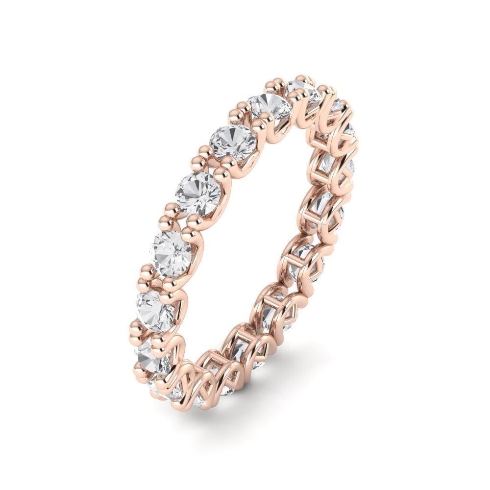 Alliances en Argent Plaqué Or Rose Femme Amour Oxyde de Zirconium