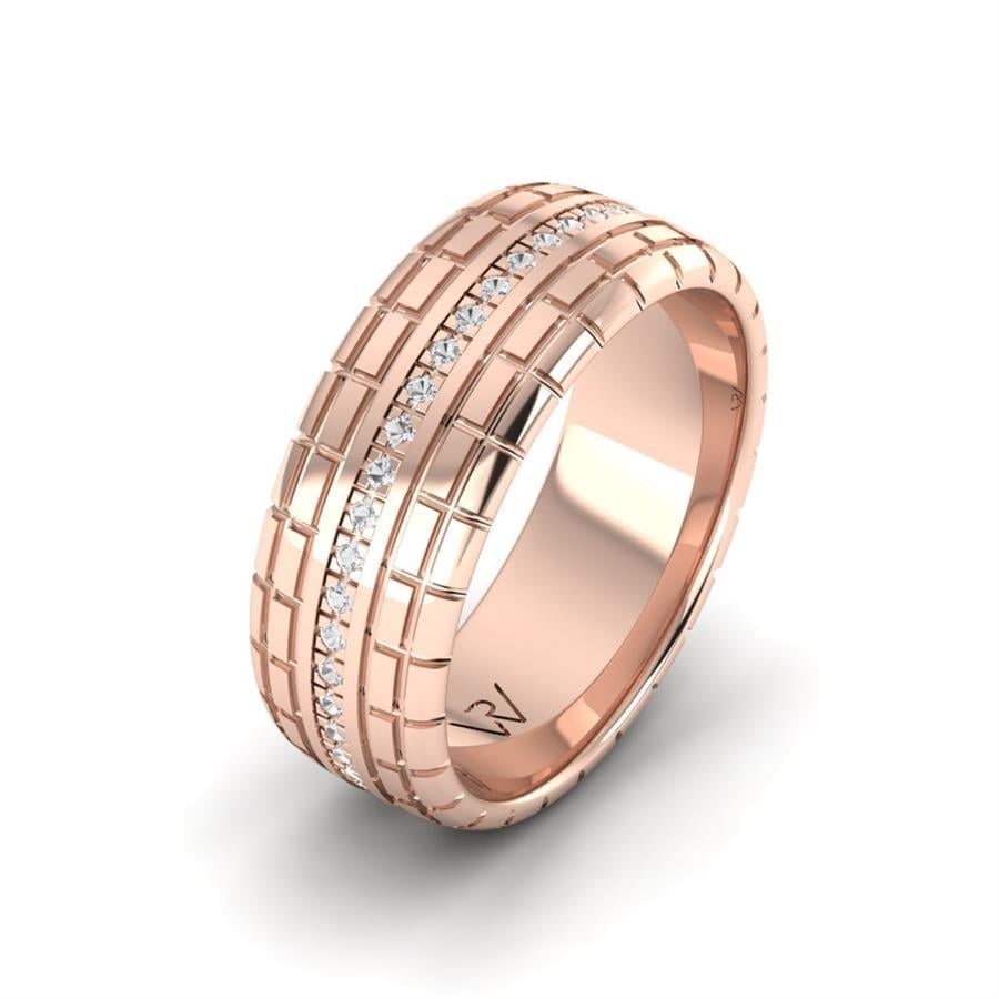 Alliances en Argent Plaqué Or Rose Femme Bague Springe