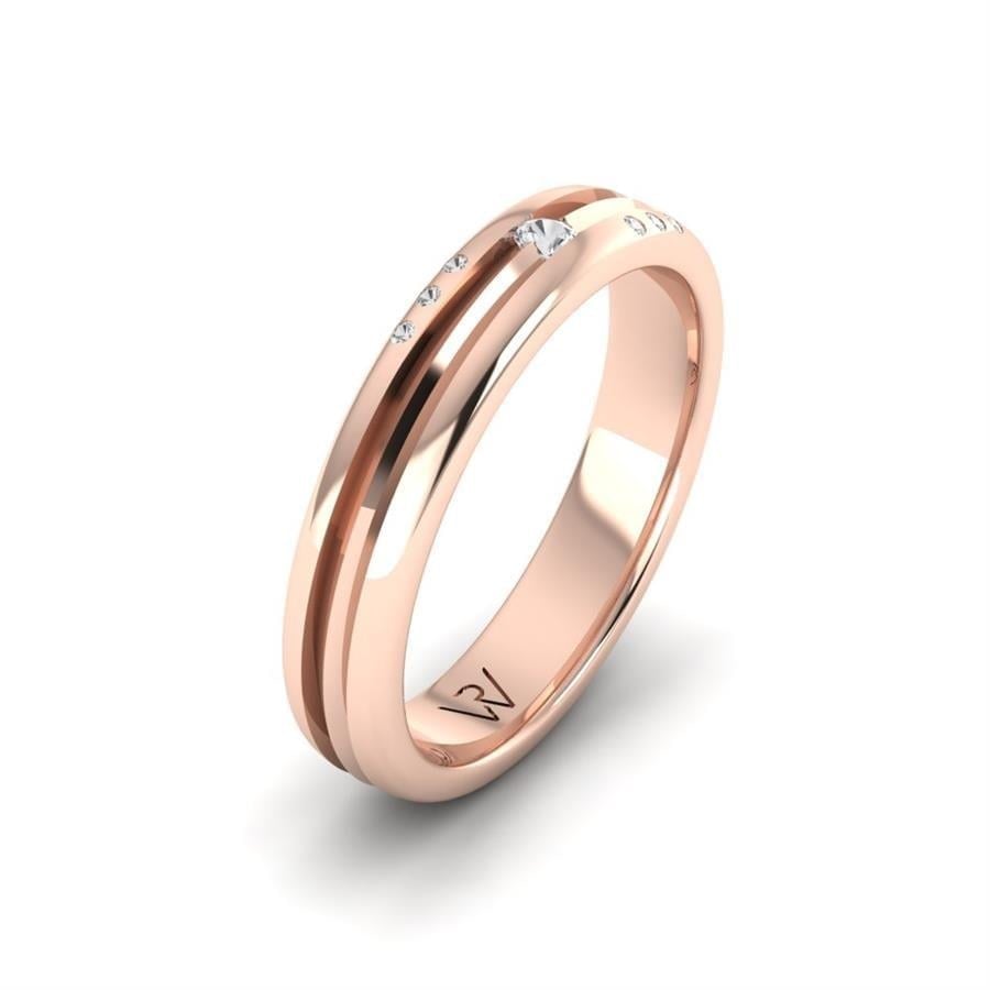 Alliances en Argent Plaqué Or Rose Femme Soie