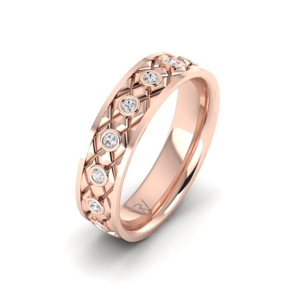 Alliances en Argent Plaqué Or Rose Femme Lovelustre Oxyde de Zirconium