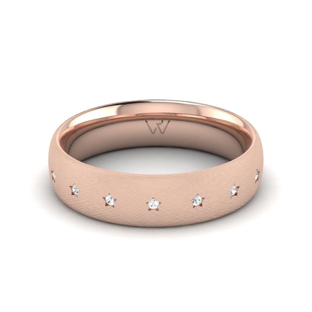 Alliances en Argent Plaqué Or Rose Femme Glitzar Oxyde de Zirconium