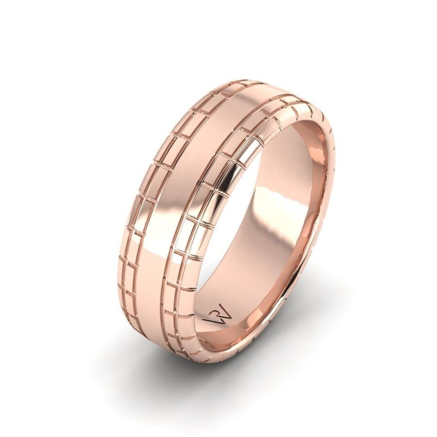 Alliances en Argent Plaqué Or Rose Homme Bague Springe