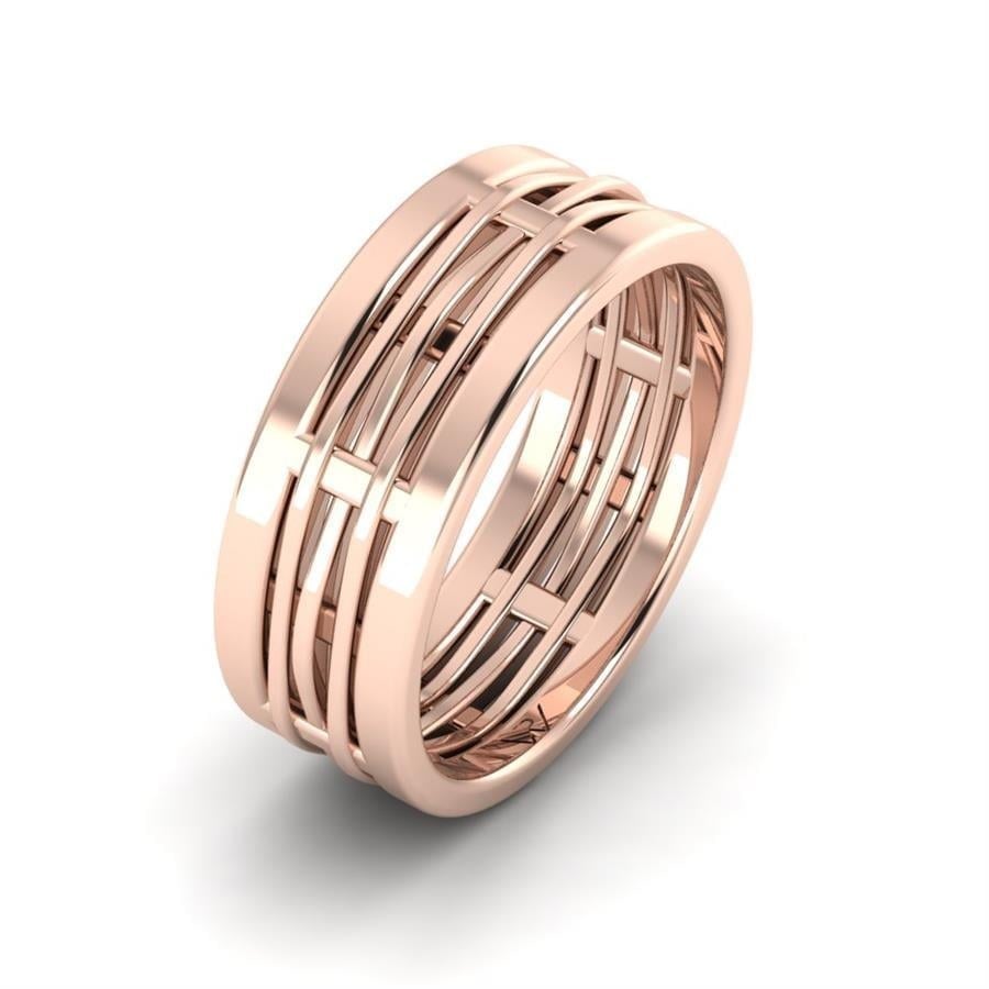 Alliances en Argent Plaqué Or Rose Homme Elisabeth