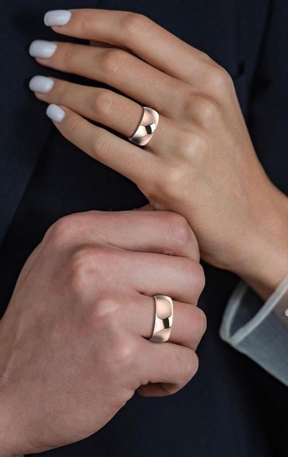 Alliances en Argent Plaqué Or Rose Homme Séduction