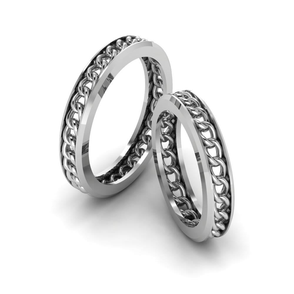 Alliances en Argent Rhodié couple Affectionflare