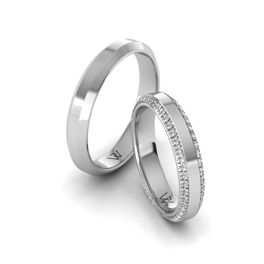 Alliances en Argent Rhodié couple Alluring Spring