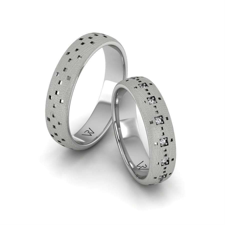 Alliances en Argent Rhodié couple Alluring Island
