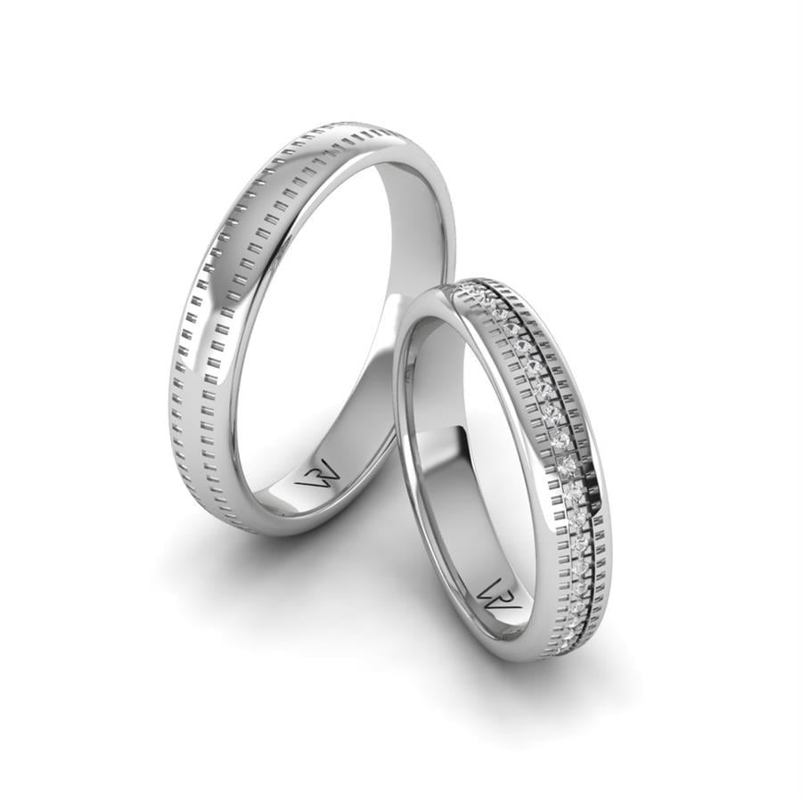 Alliances en Argent Rhodié couple Alluring Bird