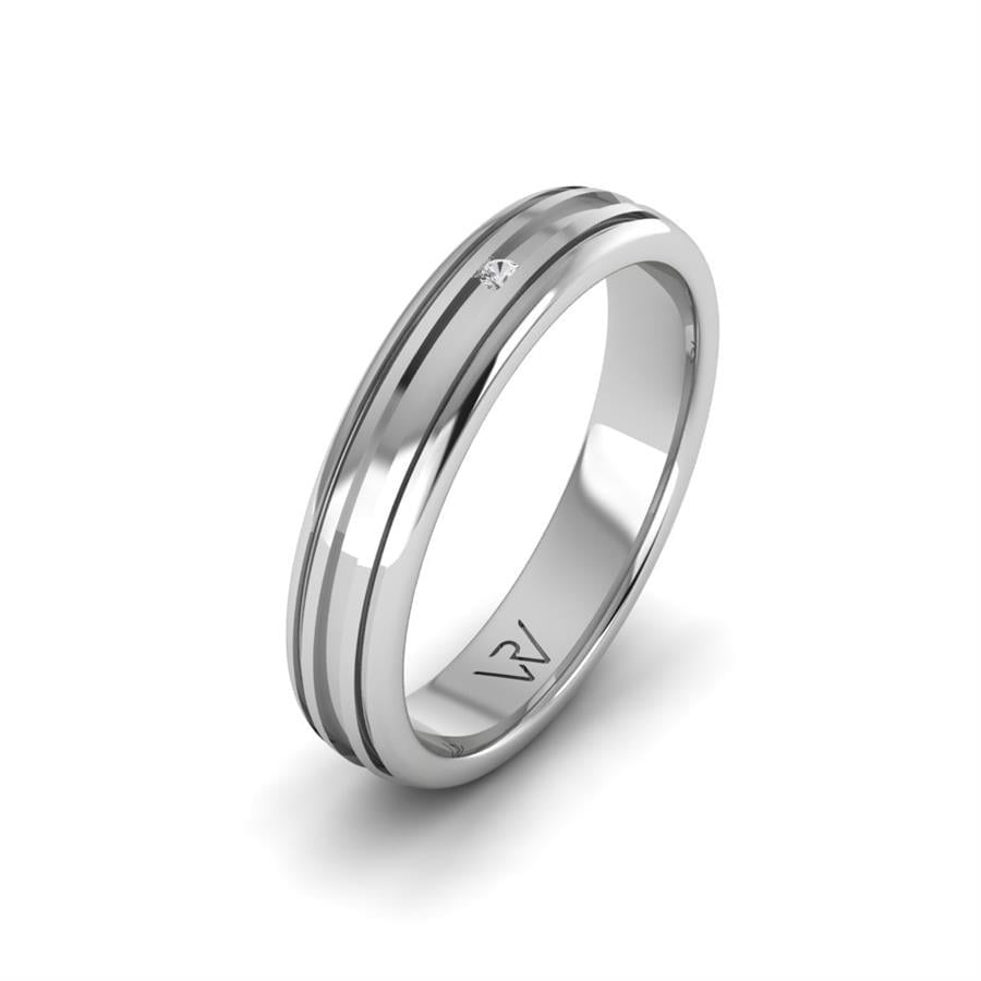 Alliances en Argent Rhodié couple Amazing Dimension Basic