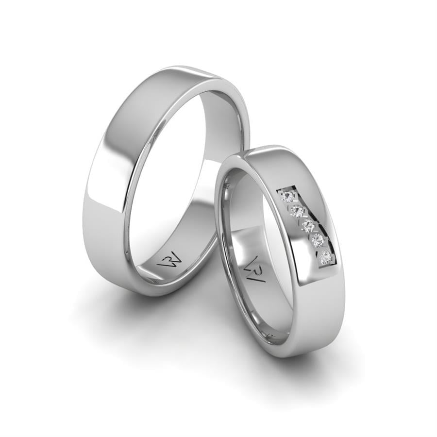 Alliances en Argent Rhodié couple Bague Ringes