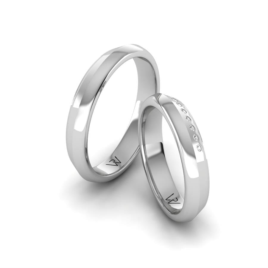 Alliances en Argent Rhodié couple Balance