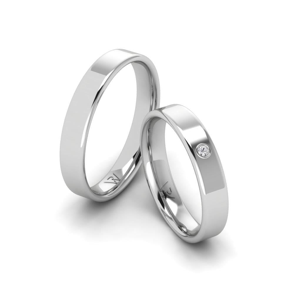 Alliances en Argent Rhodié couple BlissLoop Oxyde de Zirconium