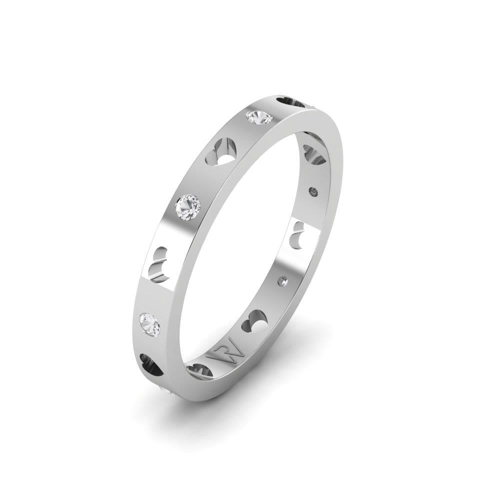 Alliances en Argent Rhodié couple Bloomnest Oxyde de Zirconium