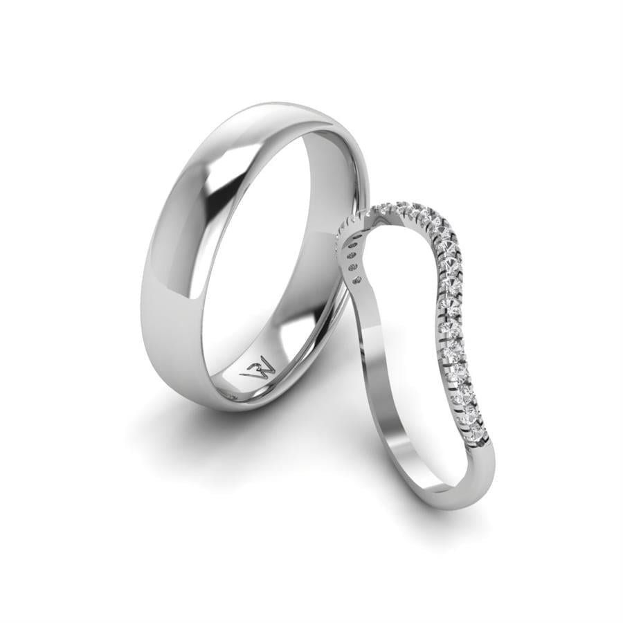 Alliances en Argent Rhodié couple CâLinuu