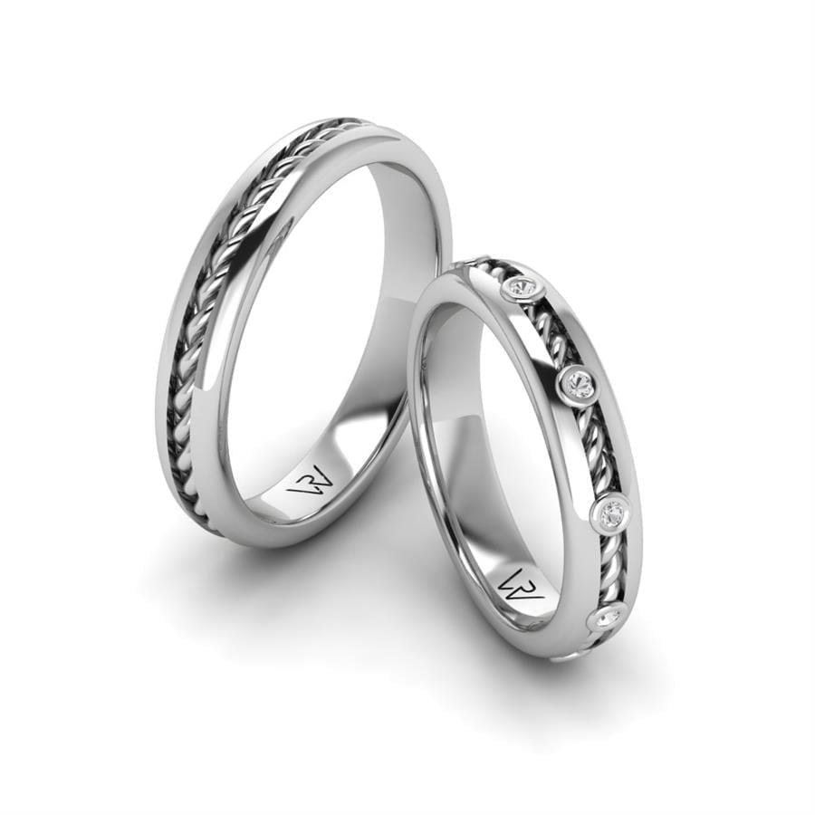 Alliances en Argent Rhodié couple Chant