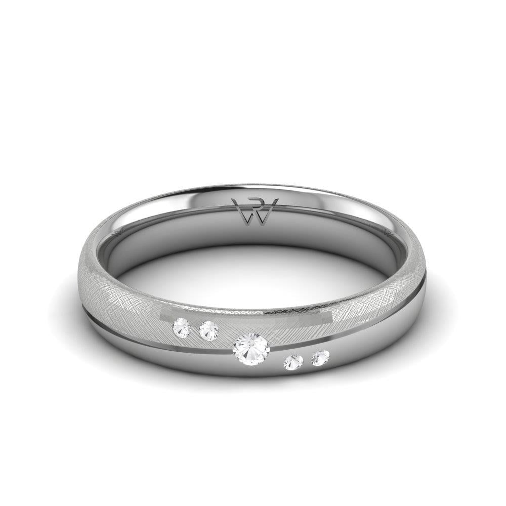 Alliances en Argent Rhodié couple Cherishcarve Oxyde de Zirconium