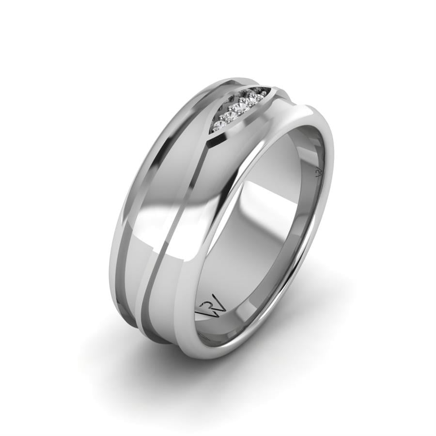 Alliances en Argent Rhodié couple Darkstars