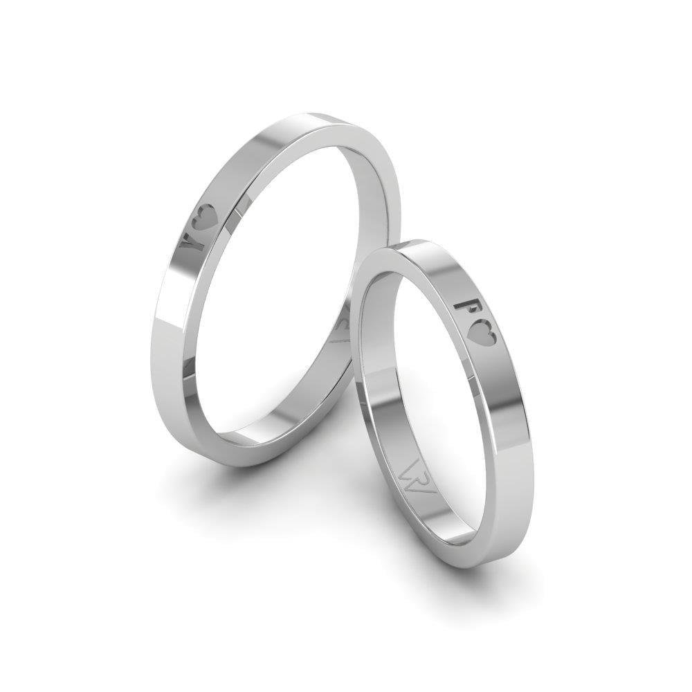 Alliances en Argent Rhodié couple Delight Flora