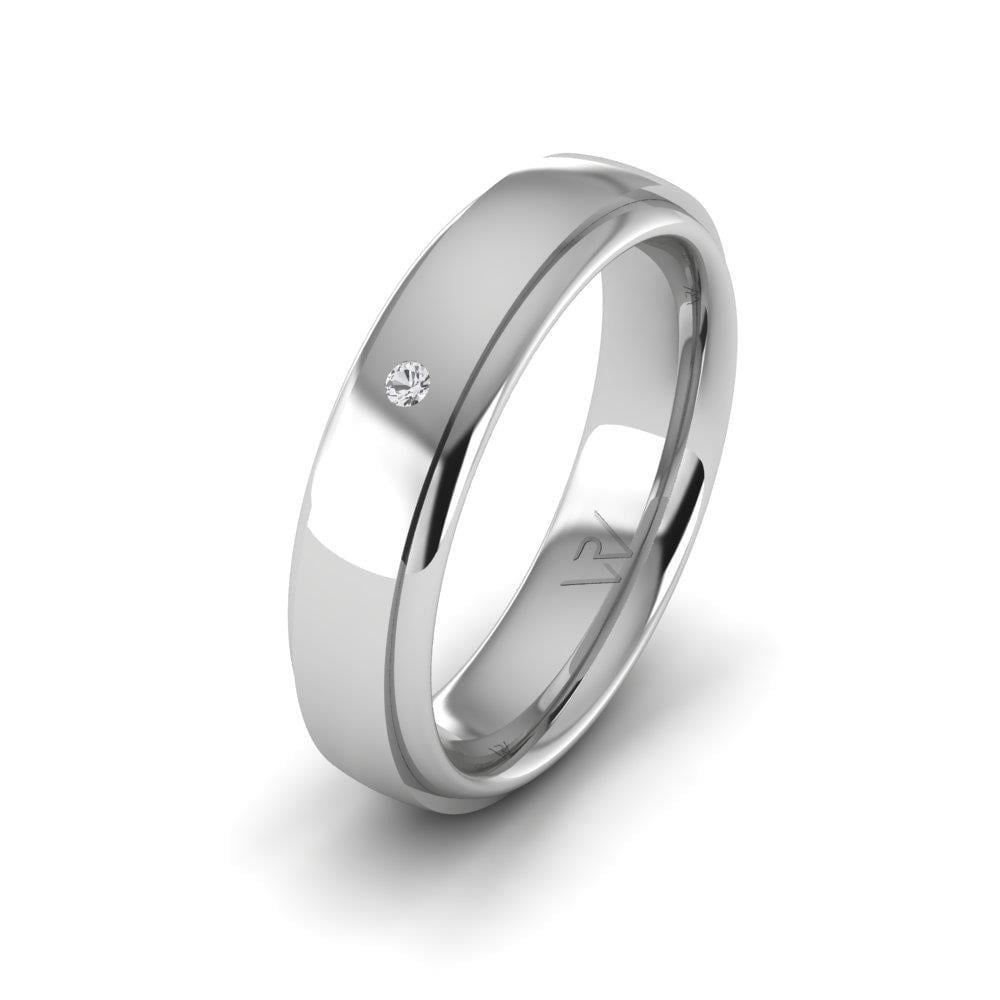 Alliances en Argent Rhodié couple EleganceSerene Oxyde de Zirconium