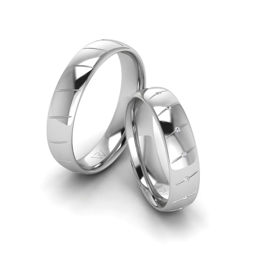 Alliances en Argent Rhodié couple Enkindla Oxyde de Zirconium