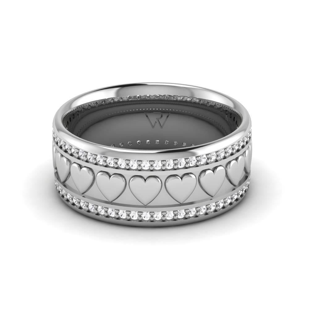 Alliances en Argent Rhodié couple Enlovant Oxyde de Zirconium