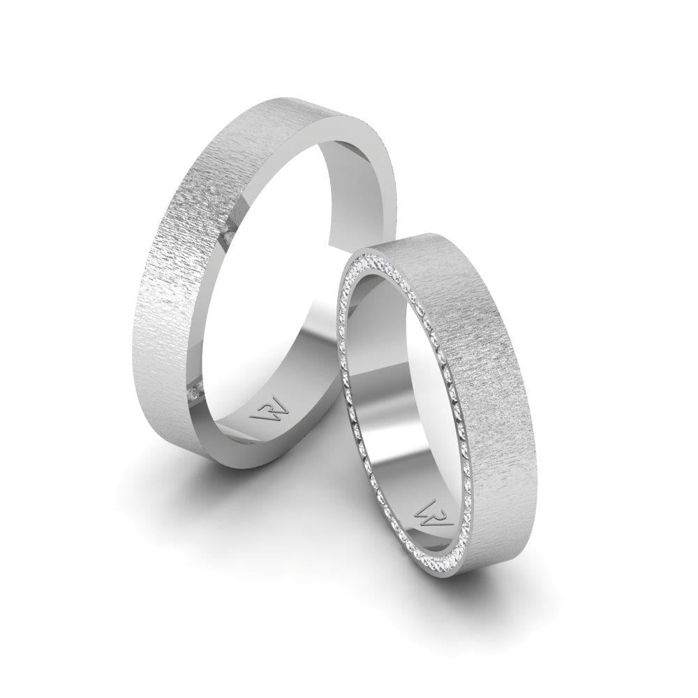 Alliances en Argent Rhodié couple EternalSparkle Oxyde de Zirconium