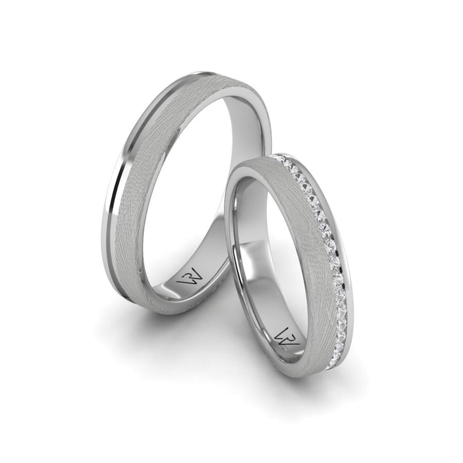 Alliances en Argent Rhodié couple Faith