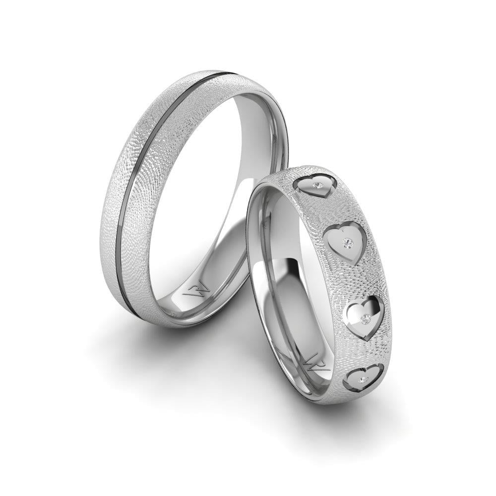 Alliances en Argent Rhodié couple Foreverrings Oxyde de Zirconium