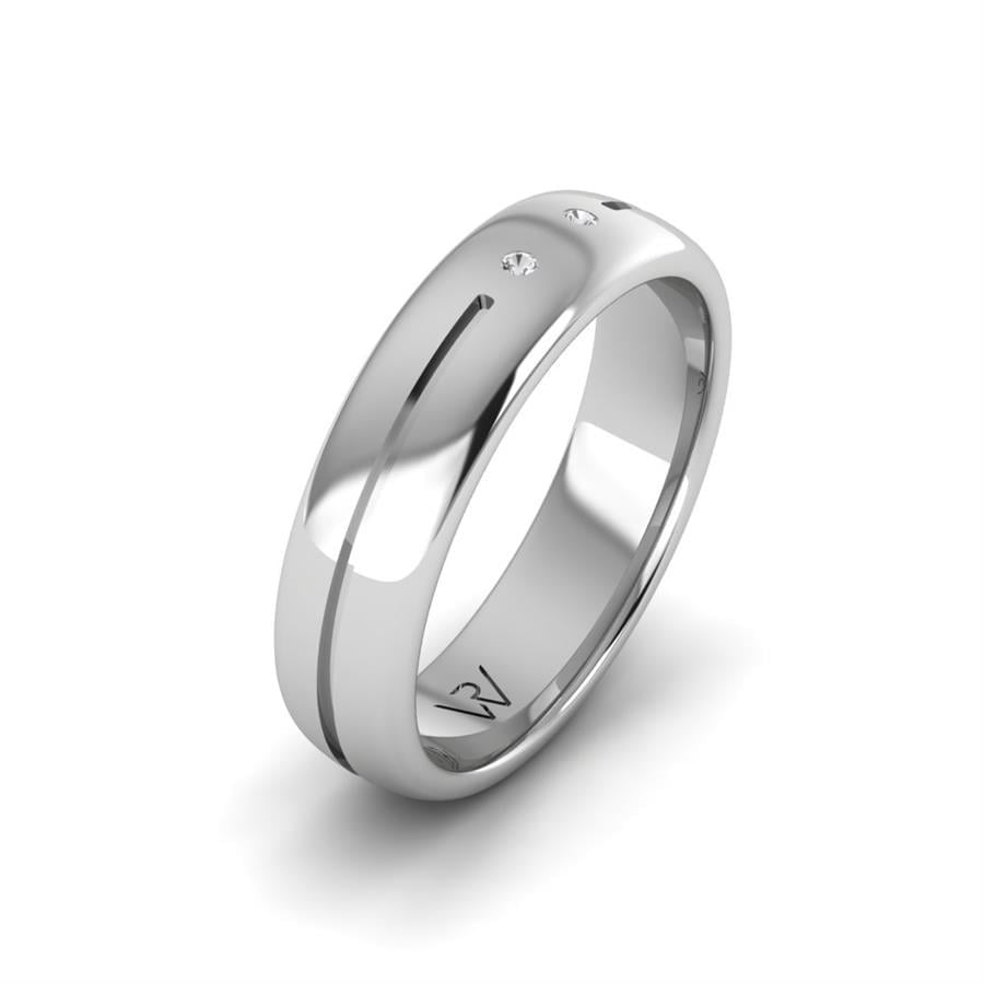 Alliances en Argent Rhodié couple Glamorous Romance